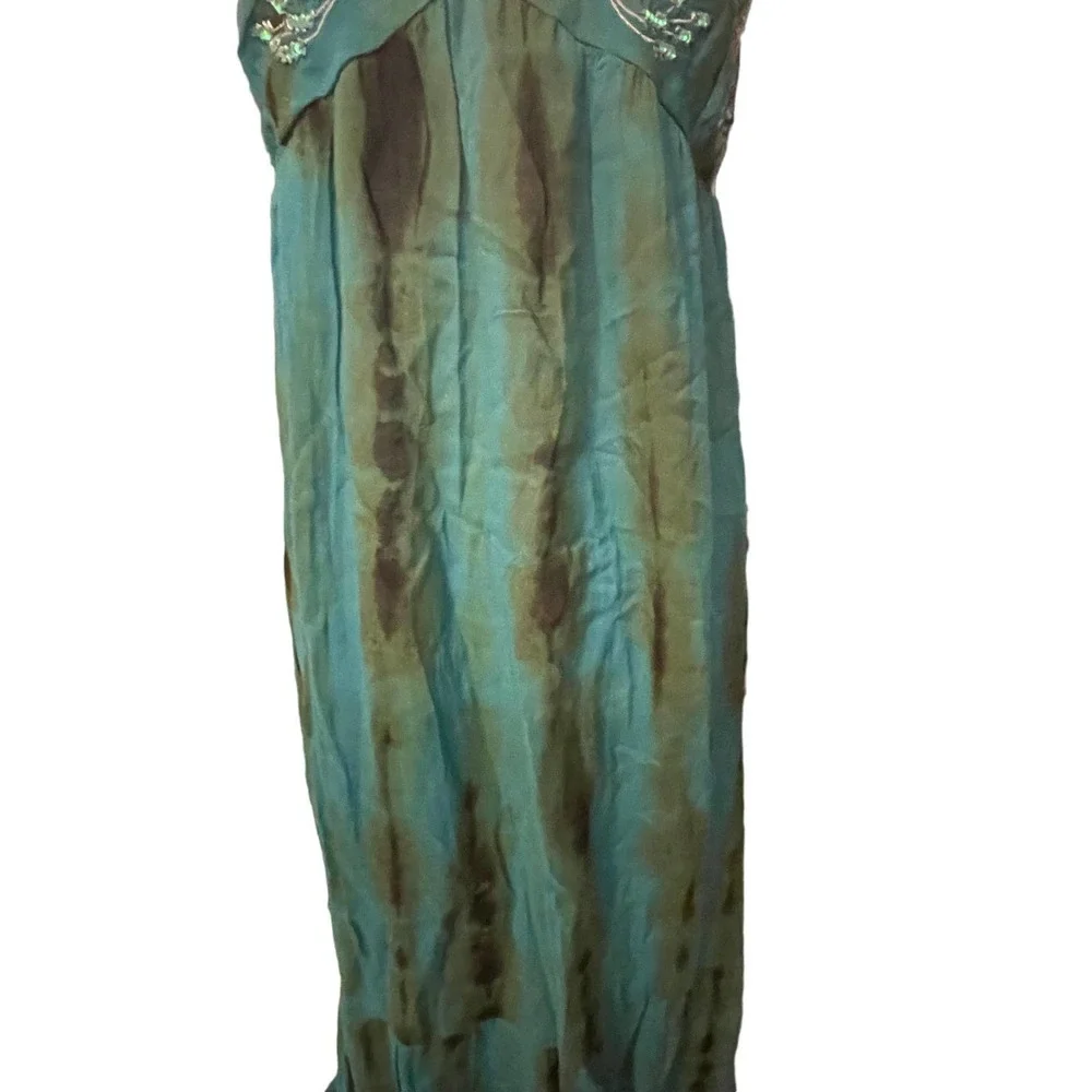Venus maxi empire style dress, green and teal, size 4 - Picture 5 of 13